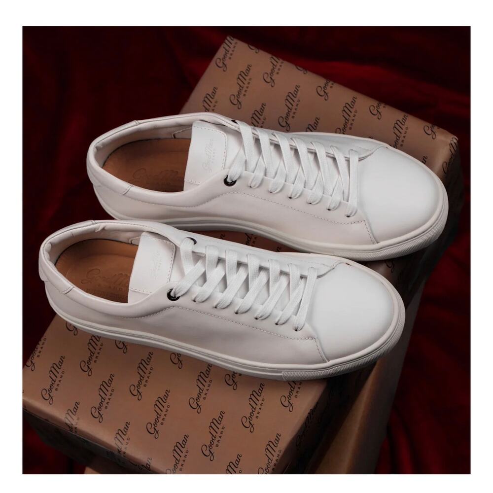 GOOD MAN BRAND edge lo-top sneaker Nappa Leather Size 12 White
